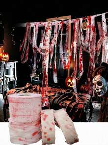 OBOVAY 5M_10M Halloween Blood-Stained Fabric Decoration, Suitable For Indoor And Outdoor Halloween Parties - Multiple Styles - View 5