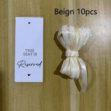 10/20pcs Wedding Chair Reservation Cards With Ribbons, Reserved Seat For Ceremony And Party Events, Perfect Party Supplies (Green/Beige Available) - Multicolor - View 11