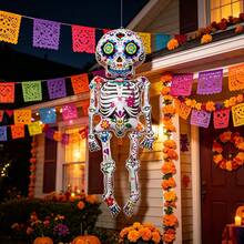 Extra Large Skeleton Balloon White Bone Frame Pattern Skeleton Balloon Day Of The Dead Halloween Decoration Balloon - Multicolor - View 6