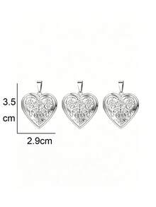 3pcs Fashion Stainless Steel 18K Gold Plated Heart Oval Portrait Relief Locket Pendant, Locket Photo Box With Flip Cover, DIY Unique Ideal Gift For Friends Birthday, Family, Mom/Grandma/Wife Anniversary Gift, Autumn Fashion, Casual, Vintage, Personalized, Daily Wear, Party, Mother's Day, Valentine's Day, Graduation, Wedding - Multicolor - View 44