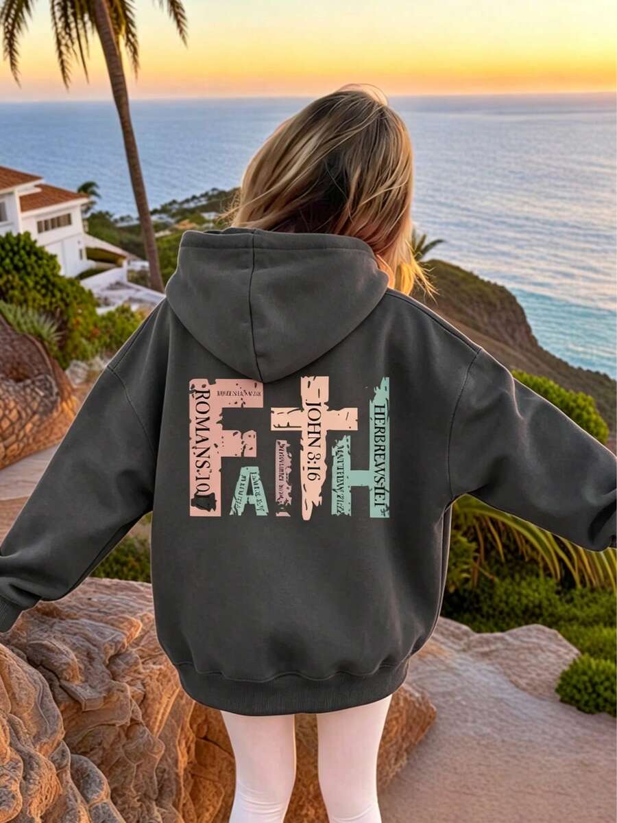 1 Stück Stück Tween Mädchen Thermisch gefütterter dicker warmer Sweatshirt, Kleidung für junge Schüler, Herbst/Winter Langarm Top - Dunkelgrau - Übersicht 1