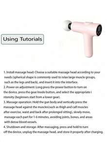 AXH. 1pc Customized High-Intensity Percussion Massage Gun With Rechargeable Battery, Full Body Massager, Muscle Relaxation, Same As Celebrity Model - Pink - View 4