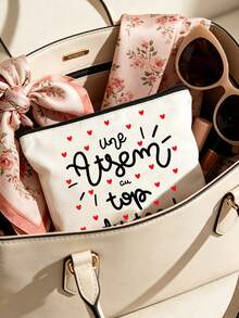 Bolsa de maquillaje con temática de profesora de francés, elegante regalo para el Día del Maestro, diseño de ilustración de corazón bilingüe francés-inglés "Gracias Maestro", regalo de aprecio para educadores, bolsa de almacenamiento de maquillaje estilo negro, bolsa de aseo portátil, adecuada para viajes, vacaciones, camping y uso al aire libre, regalo de aprecio para maestros, diseño creativo, bolsa de almacenamiento de aseo de viaje ligera unisex - regalo perfecto de graduación o elección creativa para el Día del Maestro. - Multicolor - Ver 8
