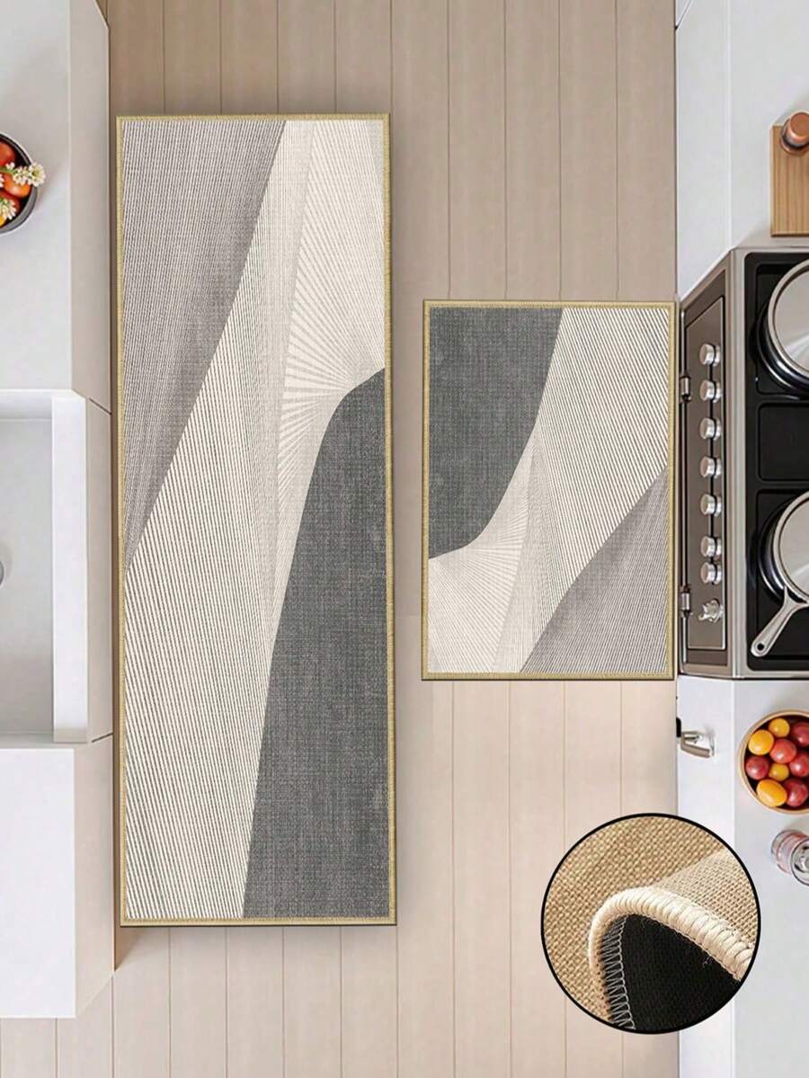 1 pieza Alfombra de goma suave con patrón de rayas de colores, absorbente y fácil de limpiar, adecuada para cocina, baño y otras áreas, uso en todas las estaciones, adecuada para varias festividades - Multicolor - Ver 1