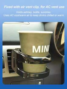 Universal Car Air Vent Cup Holder, ABS Material, Includes Ashtray Holder And Cushion Pad, Suitable For Various Water Bottles And Cans, Clip-On Design, Non-Slip Base, Fits 99% Of Car Models - A - View 7