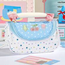 1pc Dopamine Color Pencil Case Pen Bag, Cute Handheld Cherry Stationery Bag, Large Capacity Storage Pouch Multi-Functional Pencil Pouch For Students, Back To School, Travel Bag,Back To School - Multi Colors - View 12