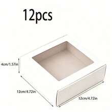 48/36/24/12/2pcs White Small Gift Boxes With Transparent Window, Jewelry, Soap, Candy Boxes, Handmade Crafts Packaging, Flat Bulk Pack, Suitable For Gifts, Crafts, Weddings, Parties, Bridal Showers, Brides, Wedding Decor, Birthday Decor - White - View 21