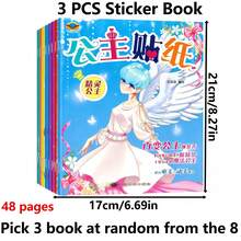 隨機公主貼紙書，適合3歲以上兒童，女孩活動書，旨在提高專注力與運動技能，教育創意玩具，非常適合旅行、派對與休閒時間，理想的女孩假期生日禮物 - 3 Random Sticker Books - 查看 3