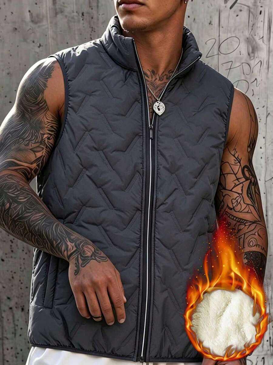 Fleece Jacket Winter New Style Men Outdoor Jacket Sherpa Thermal Lined - Grey - View 1