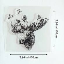 Transparent Silicone Stamps, DIY Scrapbooking Decoration, Collage Photo Album Greeting Card Making, Vintage Floral Forest Aesthetic Animal Patterns - Abstract - View 32