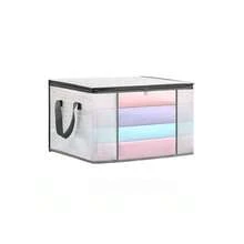Large Capacity Clothing Storage Bag With Transparent Window, Waterproof And Dustproof, Foldable Bedding Storage Bag With Durable Zipper And Handle, Suitable For Home Closet Bedroom Bedding Organization And Storage - View 7