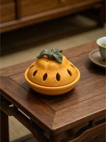 Ceramic Kumquat Incense Burner, Can Burn Mugwort, Sandalwood Or Diffuse Smoke Inside To Repel Mosquitoes And Remove Odors, Purify Stale Air, And Maintain Auspicious Freshness For Home - 1PC - View 4