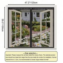 Magnetic Mosquito Screen, Window Mosquito Net, Dense Polyester Fiber Mesh, Magnetic Closure Screen Door/Window To Prevent Mosquitoes And Flies From Entering, With Hook & Loop & Thumbtacks - Black - Black - View 12