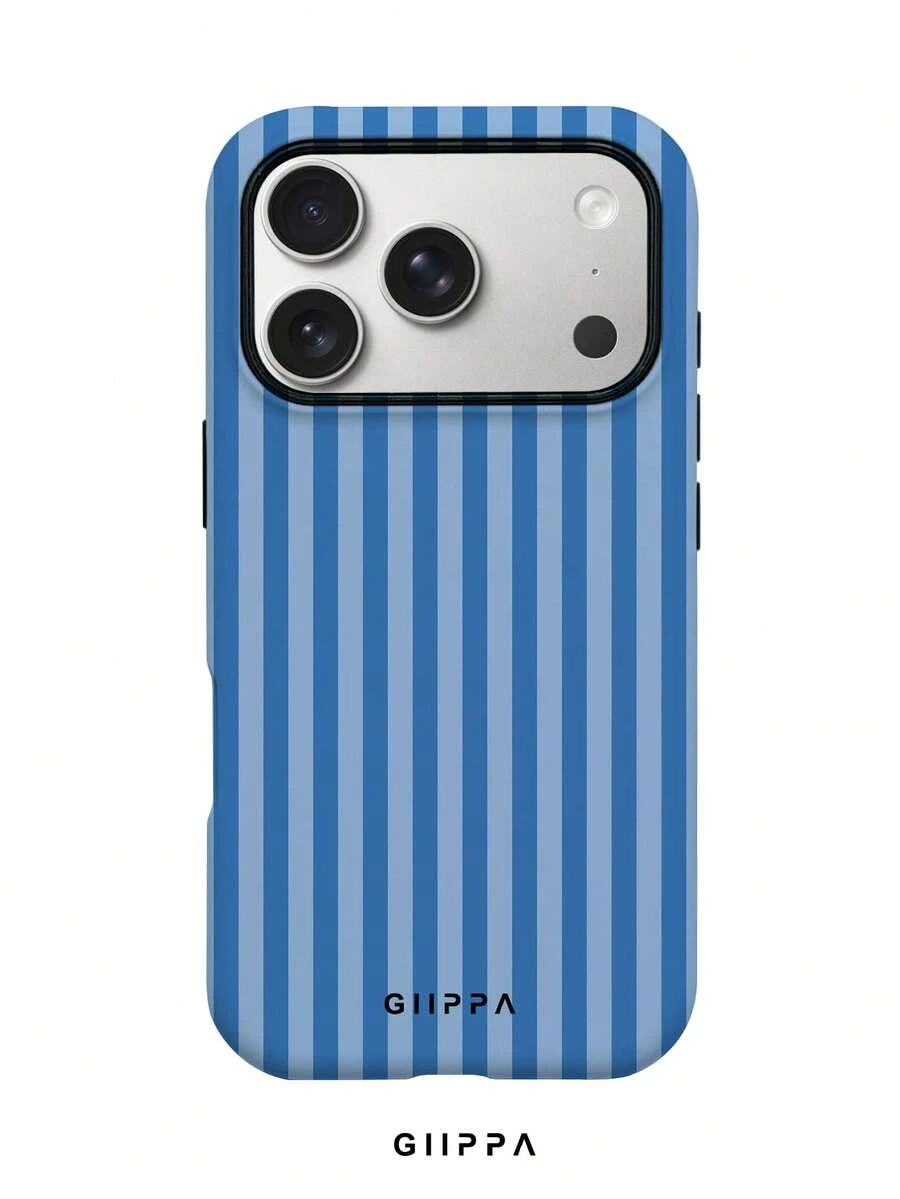 GIIPPA 1 Peça Capa de Telefone com Design de Padrão Listrado Azul Claro, Compatível com Telefone 17 Pro Max, 16 Pro Max, 15 Pro Max, 14 Pro Max, Estilo Coreano de Moda de Alta Qualidade Divertida, Compatível com 11/12/13/14/15/16 Pro Max Plus, Design Elegante Adequado para Homens e Mulheres, Presente Perfeito para Namorada no Natal, Dia dos Namorados, Páscoa, Temporada de Casamento e Aniversário! - Multicolorido - Visão 1