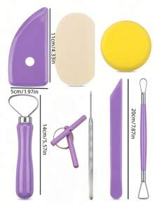8/1PC Pottery Tools,Clay Tool Set, Practical Polymer Carving Tool Kit, Air-Dry Clay Tool Set, Suitable For Adults, Pottery Crafts, Dotting, Drawing, Shaping, Modeling - Multicolor - View 2
