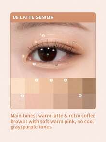 CLIO Pro Air 眼影盤 #08 Retro Latte 1 盤 7.2g，暖咖啡棕色啞光閃粉亮片全能眼影盤，輕盈不易掉粉、持久控腫，適合暖色調膚色秋季日常妝容 - 08 拿鐵復古 - 查看 2