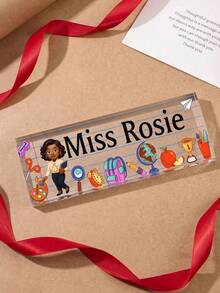 Customized Photo Cartoon Teacher Acrylic Desktop Nameplates, 1/3/5-Piece Sets, Classroom Desktop Decoration Gifts For Teacher's Day, Suitable For Graduation Season, New Teacher Induction Ceremony, Teacher's Day, And School Commendation Activities. - Multicolor - View 8