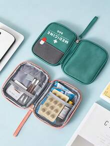 1pc Medical Storage Bag, Portable Travel Medical Kit, Travel First Aid Kit, Large Capacity Folding Medical Kit - Multicolor - View 3