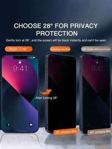 5pcs - High-Grade Privacy Screen Protector Glass, 9H Hardness Anti-Scratch, Rounded Corners For Comfortable Fit, Dust-Proof Design, Privacy Protection, Suitable For Daily Use, Professional Office And Home, Compatible With IPhone 17e/17 ProMax/17 Pro/17 Air/16 ProMax/16 Pro/16/15 ProMax/15 Pro/15/14 ProMax/14 Pro/14/13/12/11 And More - Black - View 5