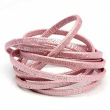 2m/件 時尚彩色紋理亮片人造皮革 5X3mm 適用於編織手鍊與項鍊 女款日常配戴 - 紋理閃光 - 查看 20