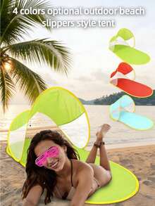 Portable Beach Tent With Lounge Chair And UV Protection Parasol, Quick Fold Design, Includes Storage Bag, 30s Fast Setup, Outdoor Sunshade Shelter, Suitable For Beach, Camping, Cycling, Hiking, Vacation, Family Gift - A - View 8