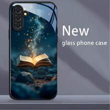 Metallic Paint Tempered Glass Phone Case Suitable For Galaxy A14 A24 4G A04 A04S A05 A05S A06 AiPhone13 A15 AiPhone16 A22 A23 A24 A25 A26 A32 A33 A34 A35 A52 A52S A53 A54 A55 A56 5G Galaxy S21 S23 S24 S25 FE S22 Plus Ultra S25 Edge Fashion Beauty Soft Edges And Hard Case Gifts-EF2299 - Black - View 3