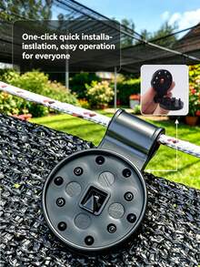 10/50/100pcs Black Upgraded Shade Net Clips With Rope Holes, Reusable Weather-Resistant Plastic Lock Clips, Suitable For Shade Nets, Greenhouses, Hail Nets, Camping Tarps And Outdoor Windproof Installation - Black - View 4