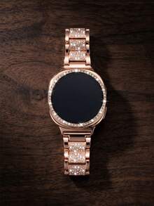 水鑽錶帶 + 錶殼套組，相容 Galaxy Watch 8 40mm 與 44mm，優雅時尚亮面金屬水鑽錶帶，防摔防刮水鑽錶殼，適合休閒、派對、商務女性智慧手錶錶帶與錶殼 - 閃鑽錶帶+錶殼-玫瑰金 - 查看 2