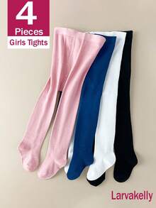 4 Paar Set Mädchen Einfache einfarbige enge Leggings, vielseitige Ganzjahres-Basisschicht Strumpfhosen, geeignet für den täglichen Gebrauch von Mädchen - Verschiedenfarbig - Übersicht 10