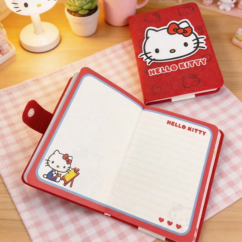 Miniso Non-Woven Fabric Notebook Cute Series A6 Compact Pocket Journal Doodle Stationery For Students Soft Non-Woven Cover (1 PC) - Mixed color - View 1