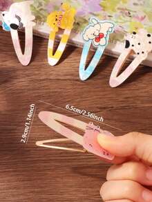 5 Stücke süße Dopamin Welpen- & Katzen-Cartoon Haarspangen, Damen Seitenclips, Pony- & lose Haarclips, Acryl Haarspangen, lässige tägliche & Party Haaraccessoires - Verschiedenfarbig - Übersicht 3