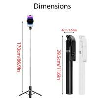 Palos de selfie Bluetooth portátil plegable extendible de 170cm, soporte de trípode de piso todo en uno para teléfono, soporte portátil para selfie y transmisión en vivo de teléfono, fotografía con control remoto Bluetooth, soporte para videos cortos y grabación de vlogs - 170 cm/66,9 pulgadas - Ver 7