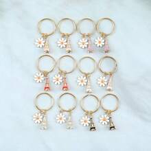 6pcs/12pcs Exquisite Eiffel Tower Keychains With Thank You Cards --- Perfect For Architecture Enthusiasts, Teachers And Best Friends -- Compact And Meaningful; Perfect Gift For Back To School, Birthday, Wedding And Any Occasion - Multicolor - View 6