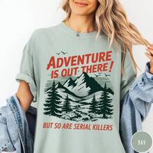 Serial Killers T-Shirt, Adventure Is Out There Graphic Tee-Unisex Women & Men'S Daily Wear,Summer T Shirts,Tops For Women - Baby Blue - View 4