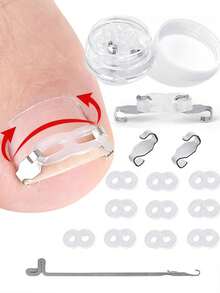 12pcs Ingrown Toenail Correction Kit, Nail Correction Clips, Ingrown Toenail, Curved , Toenail Traction Correction Patches, Nail Clips, Foot Care Tools, Reusable - Multicolor - View 1