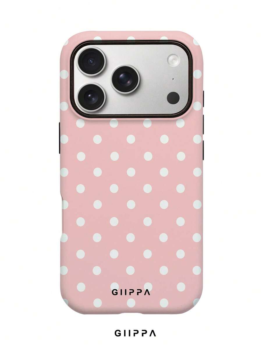 GIIPPA 1 pieza Funda de teléfono con diseño de patrón de lunares blancos sobre fondo rosa, compatible con Phone 17 Pro Max, Phone 16 Pro Max, 15 Pro Max, 14 Pro Max, funda de teléfono de moda de alta gama estilo coreano divertido, compatible con 11/12/13/14/15/16 Pro Max Plus, diseño elegante adecuado para hombres y mujeres, ¡regalo perfecto para novia en Navidad, Día de San Valentín, Pascua, temporada de bodas y cumpleaños! - Multicolor - Ver 1