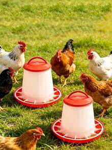 Automatic Chicken Feeder And Waterer Set, Large Capacity Poultry Feeding And Watering Equipment, Anti-Spill Feeder And Water Trough Supplies, Suitable For Chickens, Quails, Pigeons, Ducks And Farm Birds - Multiple Styles - View 4