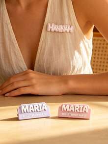 Personalized Colorful Letter Brooch, Customized Name Pendant Suit Lapel Pin, Decoration For Shirt And Jacket, Unique Gift For Teachers And Women - Multicolor - View 5