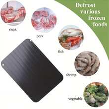 Meat Defrosting Tray - Natural Fast "Magic" Defrosting Board, Quick Defrosting Tray, Frozen Meat Tray, Fast And Convenient Meat Defrosting Tool - Black - View 4