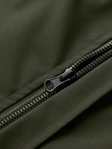 Men's Multi-Color Multi-Pocket Hooded Utility Jacket, Durable & Wrinkle-Resistant Fabric, Windproof Design, Outdoor Functional Style, Suitable For Daily Wear & Commuting, Versatile & Personalized - Army Green - View 4