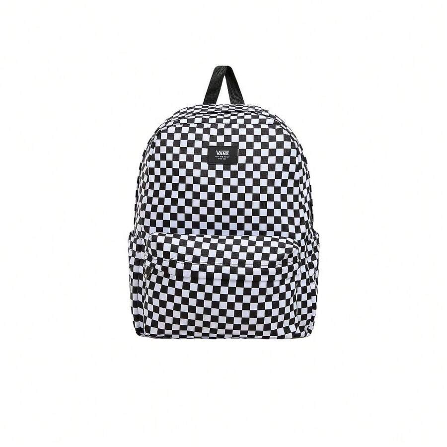 Mochila Vans de Cuadros Blanco y Negro Old Skool Check - Negro - Ver 1