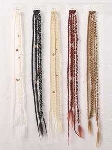 24 Inch Handmade Bohemian Style Clip-In Braided Hair Extensions, Bohemian Style Dreadlocks With Beads And Exquisite Accessories, Women's Braided Hair - Multicolor - View 6