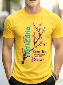 Camiseta para hombre con diseño de té verde de Arizona - Ropa de uso diario 2026 BK5M - Amarillo - Ver 1