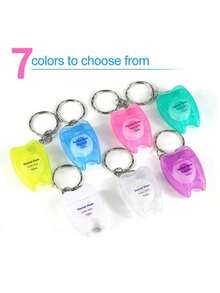Portable Tooth-Shaped Keychain With Built-In Ultra-Fine Dental Floss, (Random Color); Cleans And Keeps Breath Fresh - This Portable Keychain Design Is Exquisite - Multicolor - View 3
