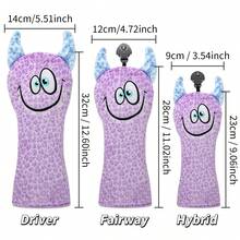 1pc Plush Leopard Print Monster Design Golf Club Headcover, Durable Golf Club Protector, Suitable For Driver, Fairway Wood And Hybrid Clubs, Fashionable And Practical Unisex Golf Accessory, Ideal Gift For Golf Enthusiasts - Multicolor - View 10