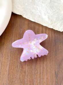 1pc Iridescent Pearl Starfish Shark Hair Claw Clip, Gradient Shell Lightweight Hair Bun Clip, Women's Beach Vacation Hair Accessory - Multicolor - View 7