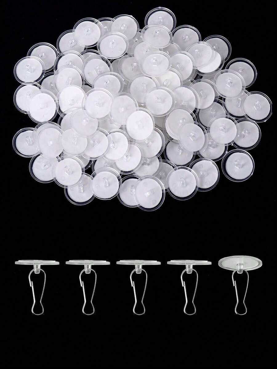 Self-Adhesive Transparent Hooks, Removable Ceiling Hooks, No Damage No Drill Hooks, Suitable For Hanging Christmas, New Year Party Decorations - Multicolor - View 1