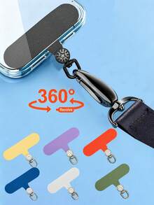 360°可旋轉手機掛繩夾式保護殼 側背帶 背面黏貼式卡夾 防丟耐用固定貼片 側背帶背面黏貼 - 彩色 - 查看 1