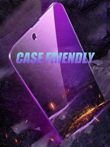 BOLLYMORE 3 Pieces Premium Purple Tempered Glass Screen Protector, High Definition Screen Protection, Waterproof, Anti-Fall, Anti-Scratch, Smooth Touch, High Clarity, Perfect Fit, Smooth Edges, High Sensitivity, Fashionable Appearance, Durable, Anti-Printing. Suitable For Phones 7/8/11/12/13/14 Pro Max/15 Pro Max/16/16 Plus/16 Pro/16 Pro Max/16e/17/17 Air/17 Pro/17 Pro Max - Clear - View 3