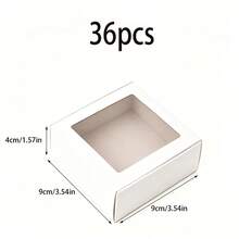 48/36/24/12/2pcs White Small Gift Boxes With Transparent Window, Jewelry, Soap, Candy Boxes, Handmade Crafts Packaging, Flat Bulk Pack, Suitable For Gifts, Crafts, Weddings, Parties, Bridal Showers, Brides, Wedding Decor, Birthday Decor - White - View 29